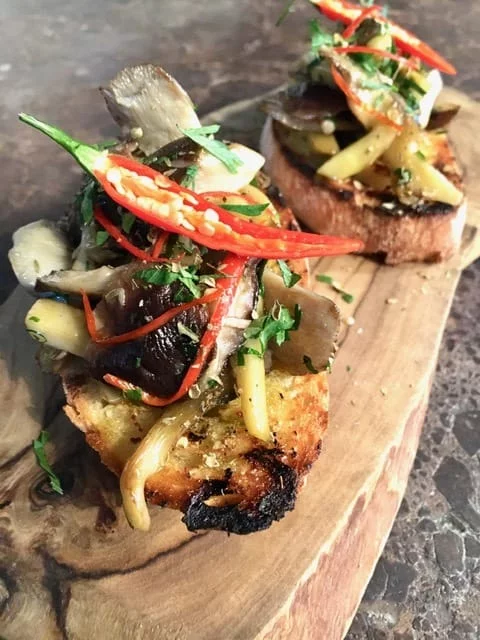 Briciole Bruschetta with Mixed Mushrooms